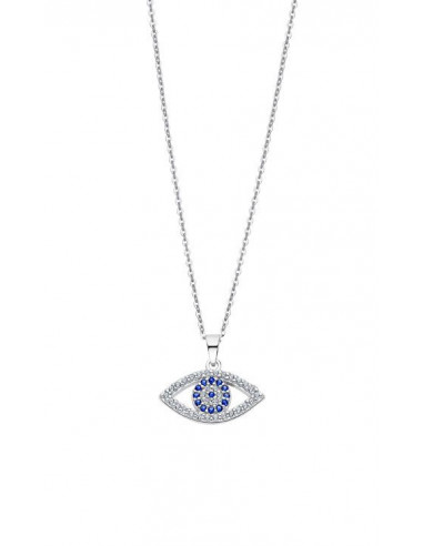 collar con ojo turco en plata Lotus LP1970-1/1 con circonitas azules