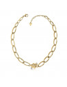 Collar Guess UBN29025 Love wire en acero chapado en oro amarillo con cristales Swarovski.