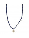 Collar Salvatore 213C0045 de plata con baño de oro con lapislázuli y colgante estrella.