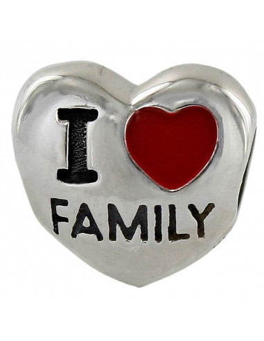 abalorio I love my family en plata de primera ley 925