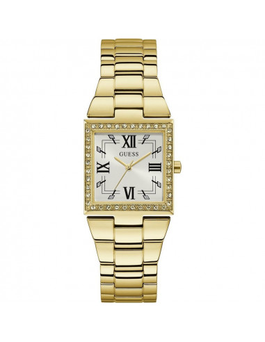 Reloj Guess Chateau GW0026L2 de mujer, cuadrado con cristales Swarovski en acero dorado.