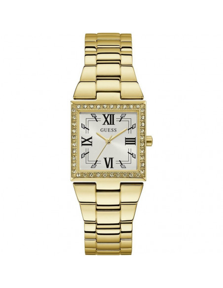 Reloj Guess Chateau GW0026L2 de mujer, cuadrado con cristales Swarovski en acero dorado.