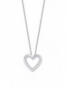 Collar Lotus LP3123-1/1 en plata 925 colgante corazón y circonitas transparentes incrustadas en el borde.