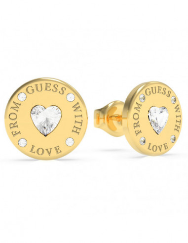 Pendientes Guess 10mm Coin studs YG UBE70037