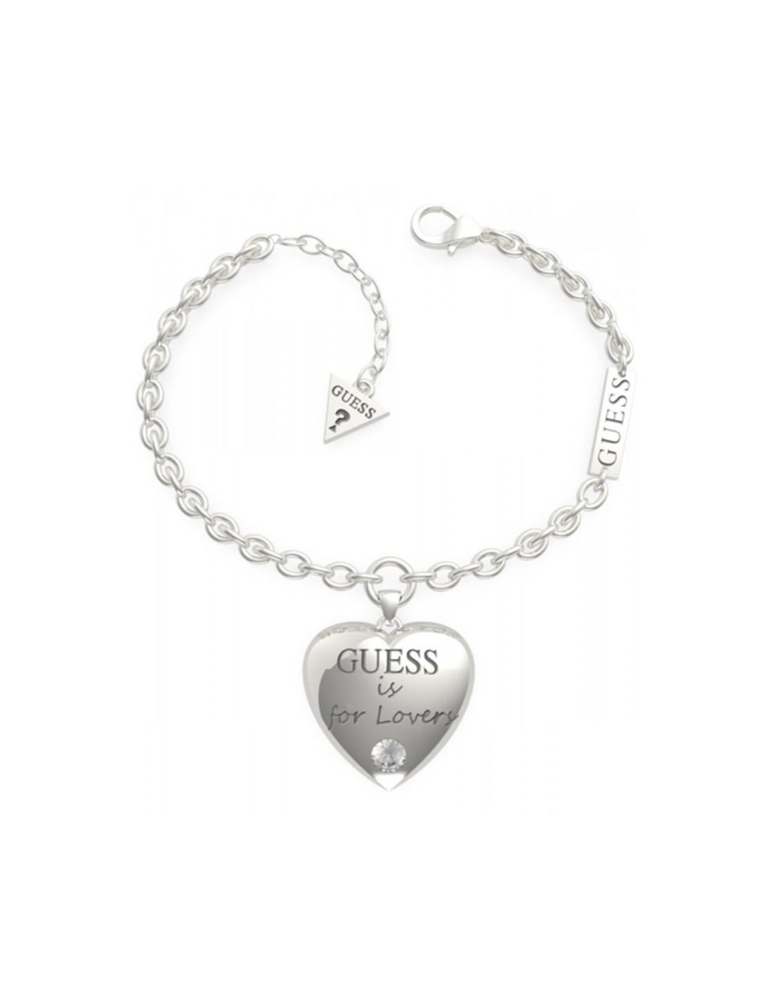 Guess Bracciale Curb UMB70051-S – Bracciale Uomo/Donna In Stile Catena, Colore Argento, Regalo Di Moda