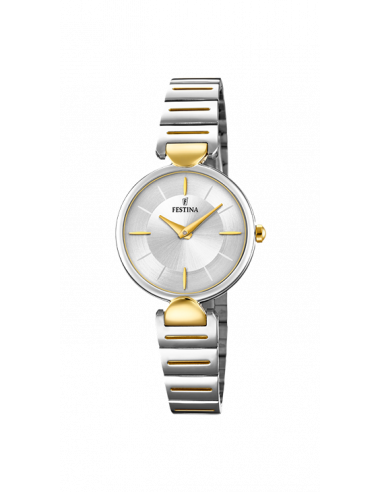Reloj de mujer Festina F20320/1 colección Boyfriend Mademoiselle, en acero inoxidable bicolor plateado y dorado.