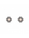 Pendientes de mujer Sunfield PE061411/15 en plata con circonitas y cuarzo rosa