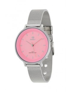Reloj Marea B41197/2 para mujer en acero inoxidable, dial rosa y correa de malla. Cristal mineral, sumergible 30m,