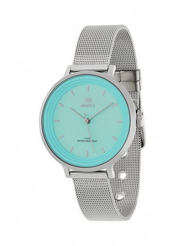 Reloj Marea B41197/3 para mujer en acero inoxidable, dial azul y correa de malla. Cristal mineral, sumergible 30m