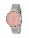 Reloj Marea B41197/9 para mujer en acero inoxidable, dial rosa salmón y correa de malla. Cristal mineral, sumergible 30m,
