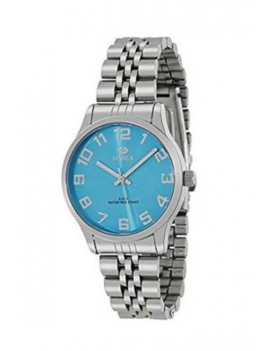 Reloj Marea B41206/6 para mujer, de 32mm en acero con correa armis y dial azul claro.  WR 30, cristal mineral.
