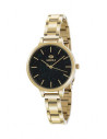 Reloj Marea para mujer B41239/9 Trendy en acero dorado de 32mm con dial de cristales negros, sumergible a 30m