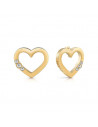 Pendientes de mujer Guess UBE78061 Unchain my heart en acero dorado con forma de corazón y tres cristales Swarovski®