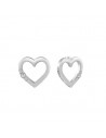 Pendientes de mujer Guess Unchain my heart en acero plateado con forma de corazón y tres cristales Swarovski®