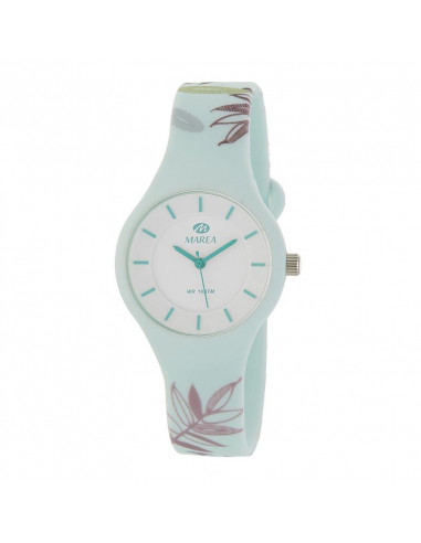 Reloj Marea B35325/44 para mujer Bloom con motivos florales en verde palo con dial blanco. WR100.