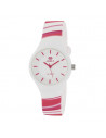 Reloj Marea B35325/35 para mujer Sunrise en blanco con líneas en tonos rojos y dial blanco. WR100.