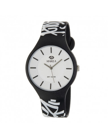 Reloj Marea B35324/20 para hombre Street, en negro y dial blanco con grafitis en blanco. Mecanismo de cuarzo,