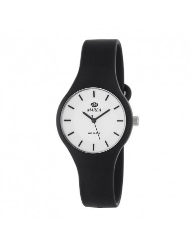 Reloj Marea B35325/1 para mujer Colors, en negro y dial blanco. Mecanismo de cuarzo,  WR100.