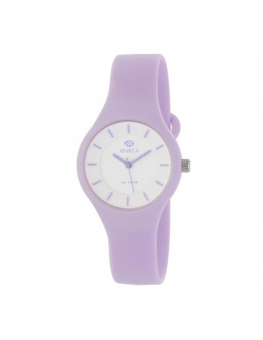 Reloj Marea B35325/7 para mujer Colors, en lila y dial blanco. Mecanismo de cuarzo,  WR100.
