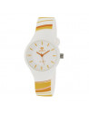 Reloj Marea B35325/30 para mujer Sunrise en blanco con líneas en tonos anaranjados y dial blanco. WR100.